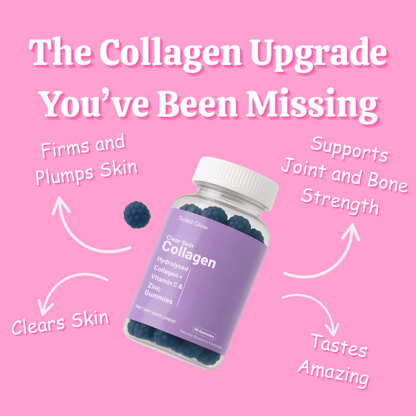 Soleil Glow Clear Skin Collagen Gummies